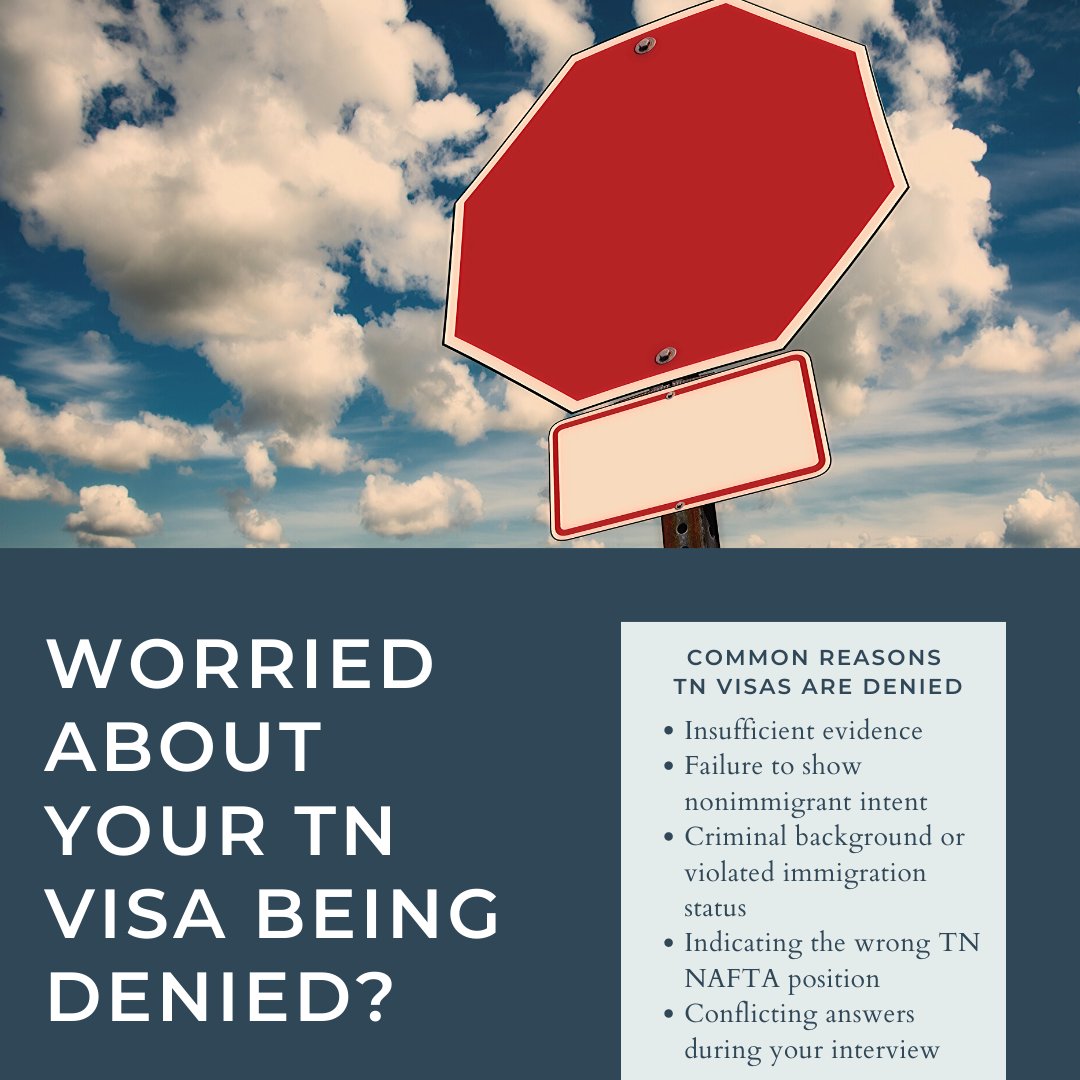 Are you worried about your #TNNAFTA Professional #Visa being denied? Or have you already experienced a denial? Learn about the most common reasons to experience your TN Visa being denied. Contact <a href="/LegalPilotTech/">LegalPilot</a> for help with your TN Visa.