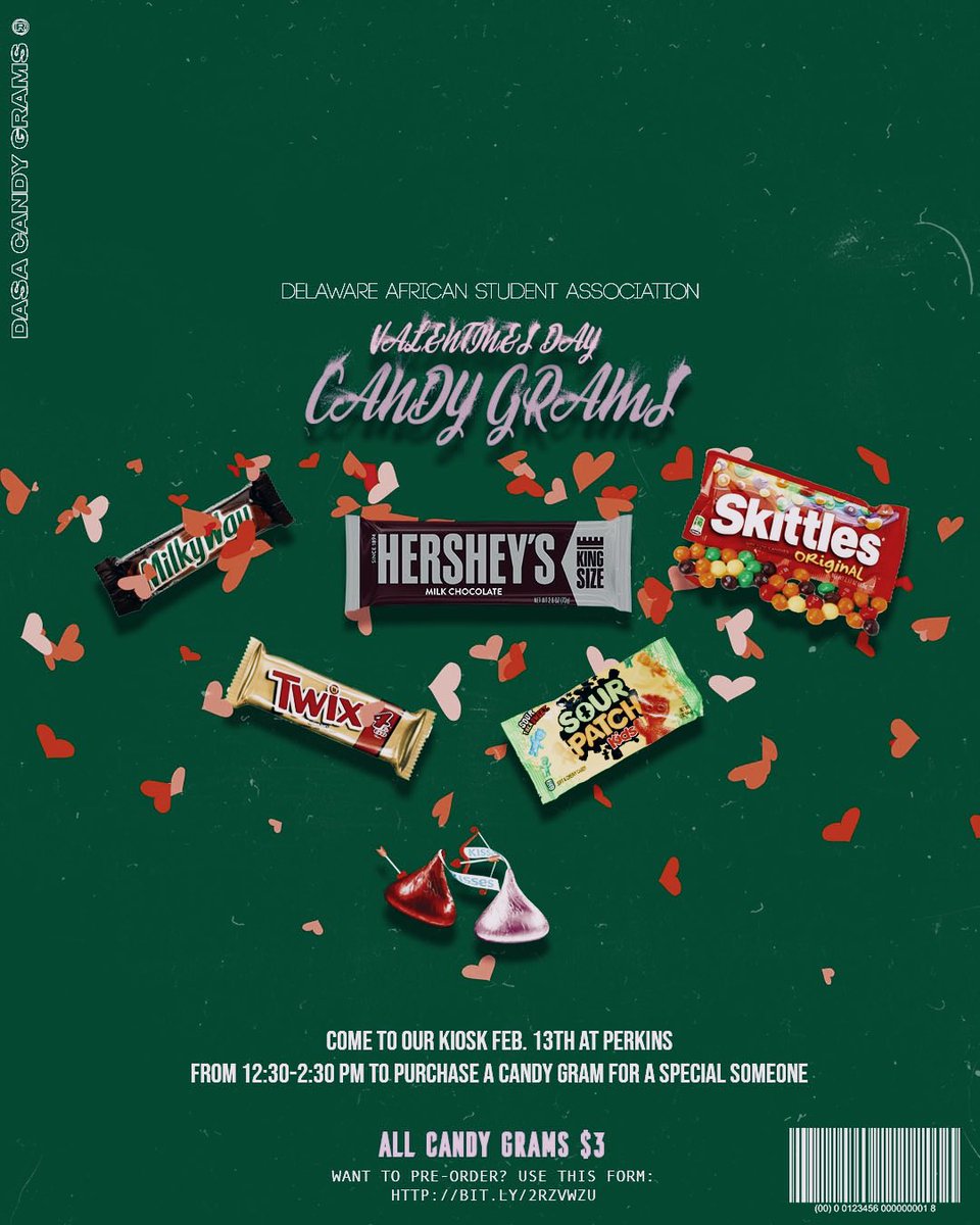 DelawareASA's tweet image. 💜💖❤️Buy a candy gram for your special someone! Visit our Perkins Kiosk from 12:30pm-2:30pm on Thursday Feb 13th. Want to preorder? Use the link on this form!