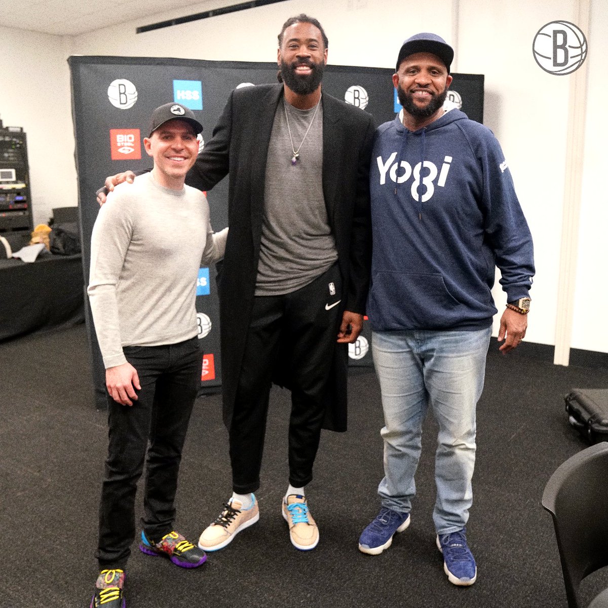BrooklynNets's tweet photo. 📸 @DeAndre + @RyanRuocco + @CC_Sabathia = a podcast you'll want to listen to https://t.co/AaNgqNHcgs
