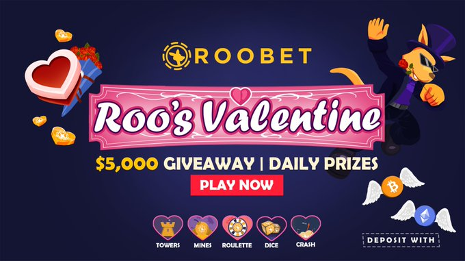 $40 Giveaway! 🎉

- RT &amp; Like
- Follow <a href="/Roobet/">Roobet</a> 
- Tag 2 Amigos

Winner drawn on Valentines Day 🦘

Open daily prizes &amp; have a chance to win a piece of $5,000: roobet.com/5k-raffle

bitcoin giveaway btc eth free money roobet crypto