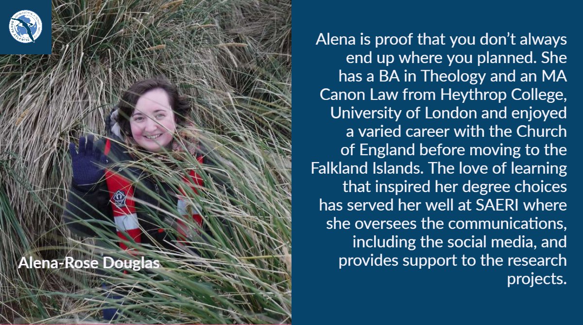 SAERI_FI's tweet photo. "Science is not my job, but talking about science most definitely is! Hope you've enjoyed our #WomenInScience posts today"
 - Alena, SAERI Communications Officer

#WomenInScience #WomenInScienceDay #WomenInSTEM #FalklandIslands @rosierolls https://t.co/OqfGHrL8zn