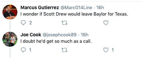 BearNTex's tweet photo. Bless UT fans delusional little hearts. They don't even understand that @BUDREW wouldn't take a call from UT. π
#EliteCoach #SicEmMBB https://t.co/GtguZWjnbC