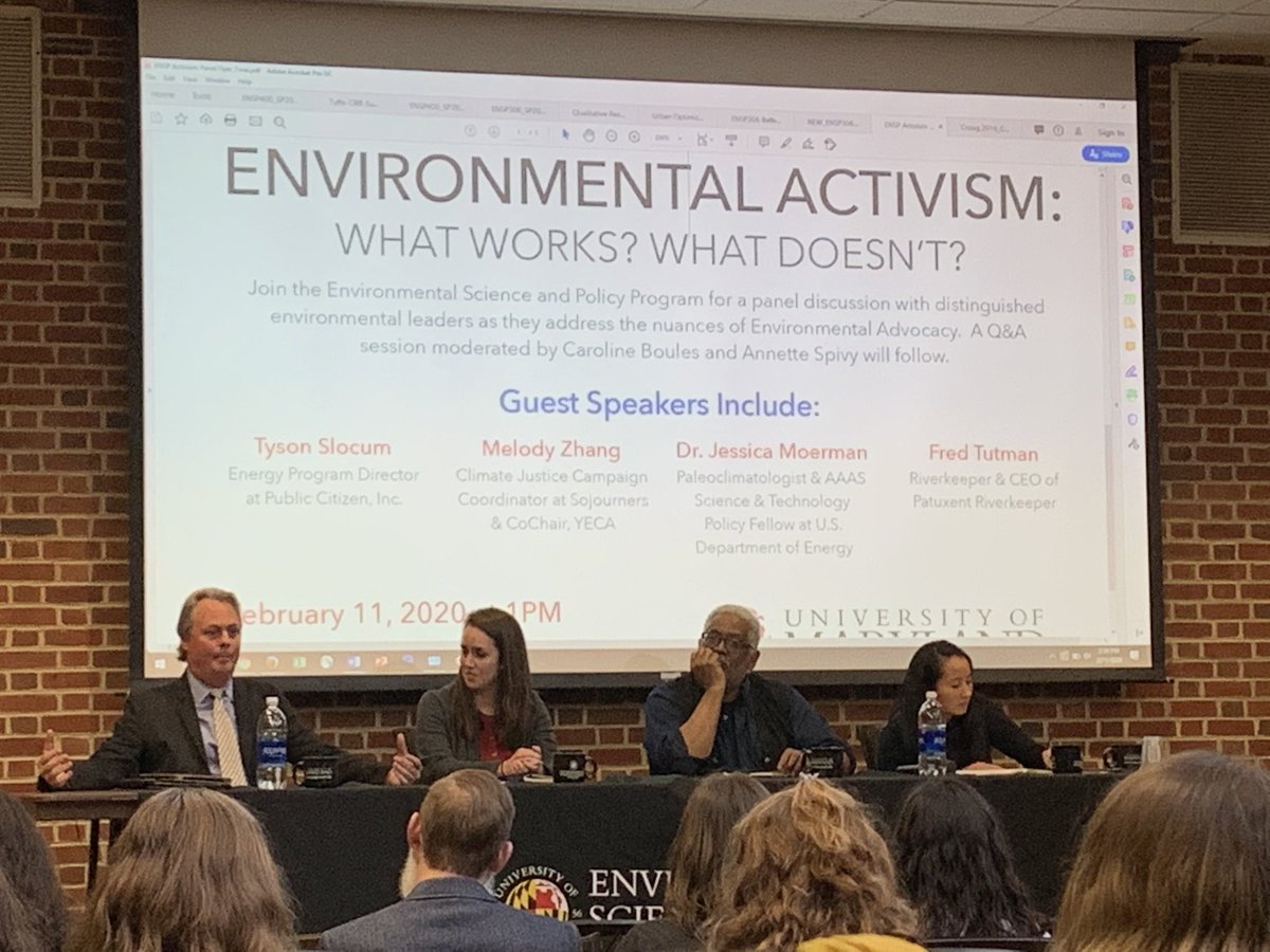 Rachel_L_Lamb's tweet image. Special shoutout to ⁦⁦@melodyczhang⁩ and ⁦⁦@jessica_moerman⁩ on their participation in today’s ⁦@UofMaryland⁩ environmental activism panel ⁦@YECAction⁩ #inspiring #whatworks #whatdoesnt