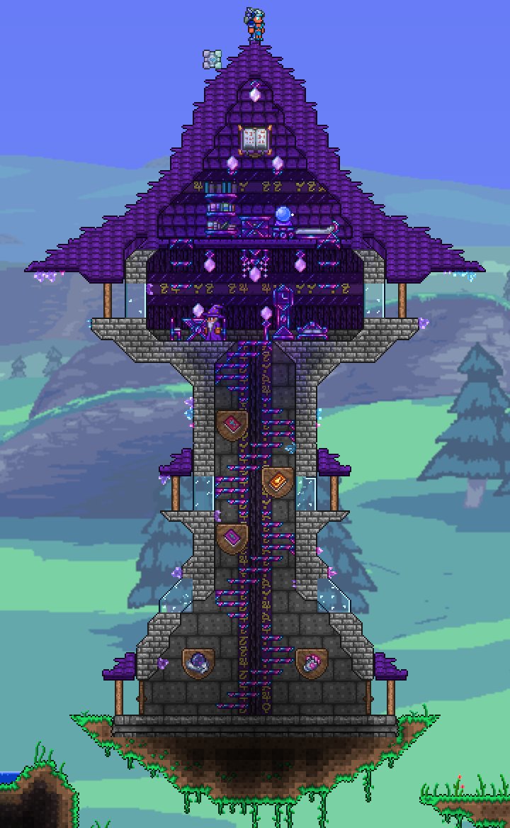 r/Terraria on Twitter: "NPC houses part 17: Here's the Wizards wi...
