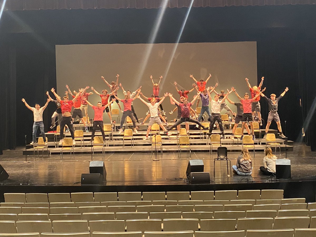 ValleyChoir's tweet photo. The guys of Choralation are jumping for joy because the Sweetheart Show is finally here! Get your tickets for tonight or Thursday at 7:00 in the PAC! https://t.co/9dG0EK4mkk https://t.co/DG4DSH1MfT