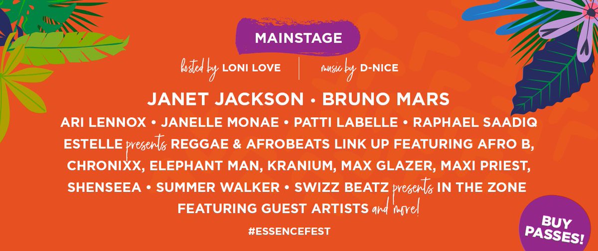 BrwnEnt's tweet photo. Janet and Bruno headline this years #Essence Festival! Get your rooms today https://t.co/TdybqELRTZ #easypaymentplans https://t.co/LAHnuBmToN