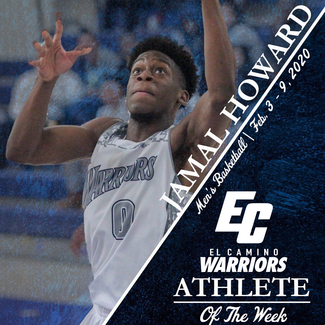 Congrats to Jamal Howard of <a href="/ECCMBB/">El Camino Men’s Basketball</a> on earning the ECC Athlete of the Week! He averaged 22.5 points per game last week, had one double-double and helped the Warriors snap a four-game losing streak to Long Beach! #SoundTheBell