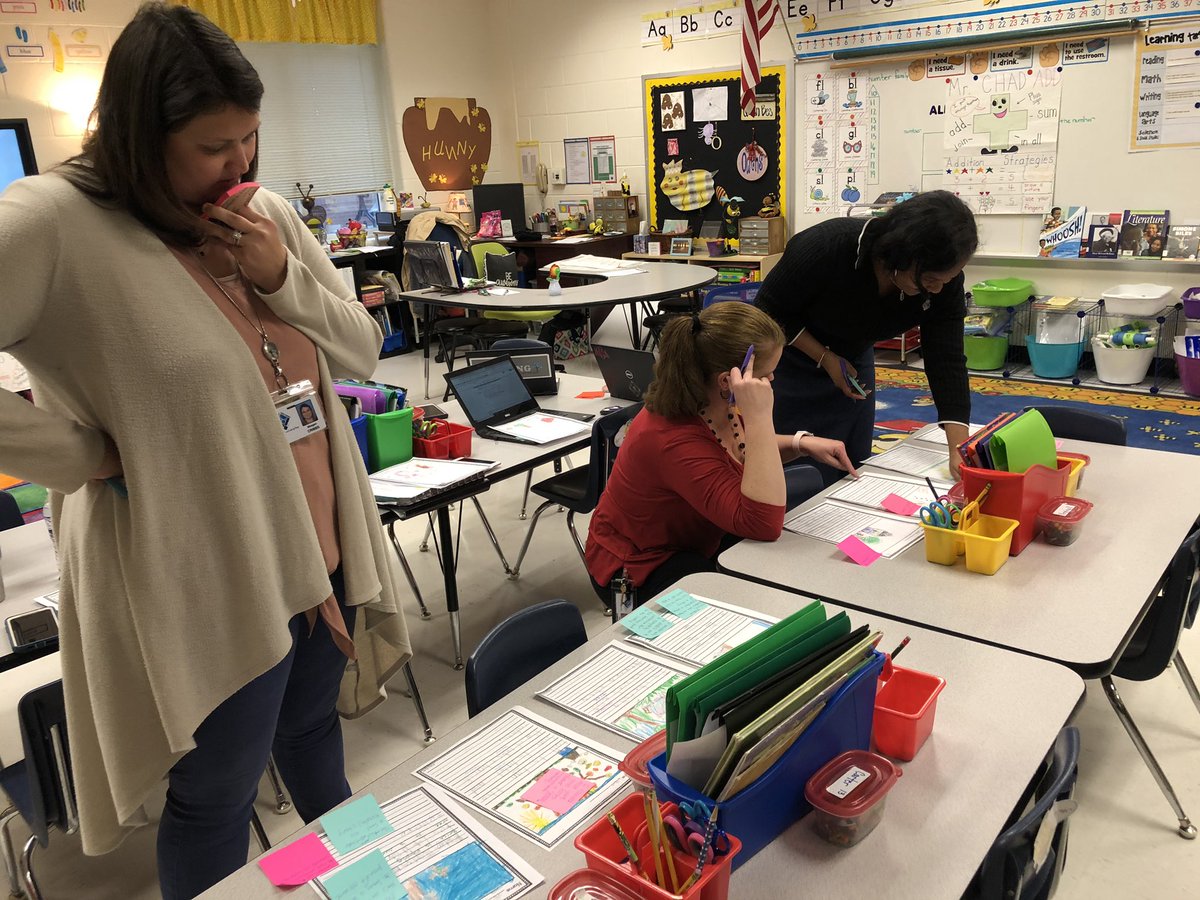 Kinder Ts at @inmaneagles used a LASW protocol to identify actionable steps for differentiated writing instruction to implement immediately with students. #writinginstruction @KimHerron17 #excellenceandcreativity #coachingmatters