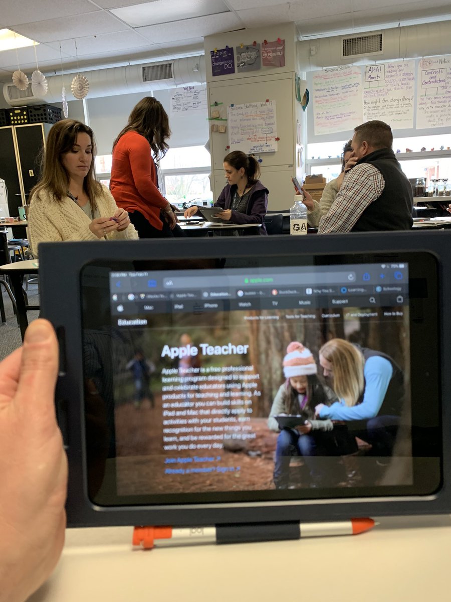 McManusBAM's tweet photo. GAMS teachers working toward Apple teacher certification. Thank you to our Vanguard group and @KellerSmkeller for leading this group. @gcasd_k12 #gcasdempower https://t.co/s6UAcEDcHT