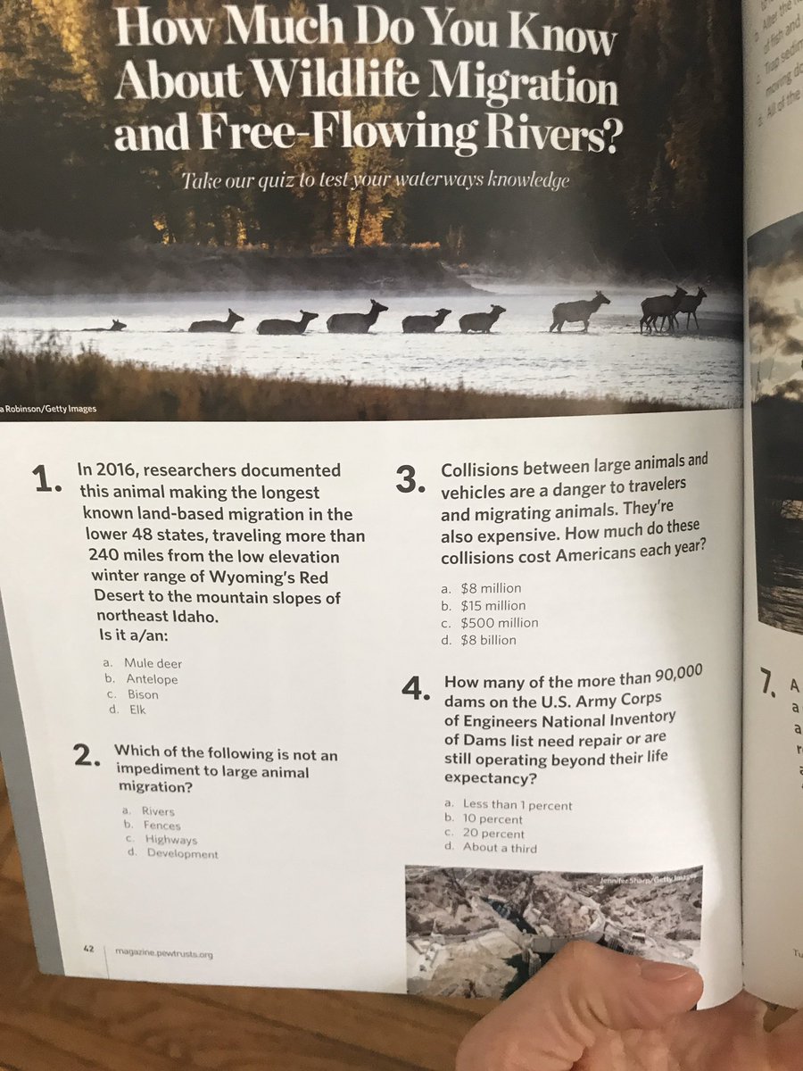 I did pretty good on this quiz...maybe because I write about it occasionally gohunt.com/read/life/wild… #wildlifemigration #muledeer #migrationcorridors