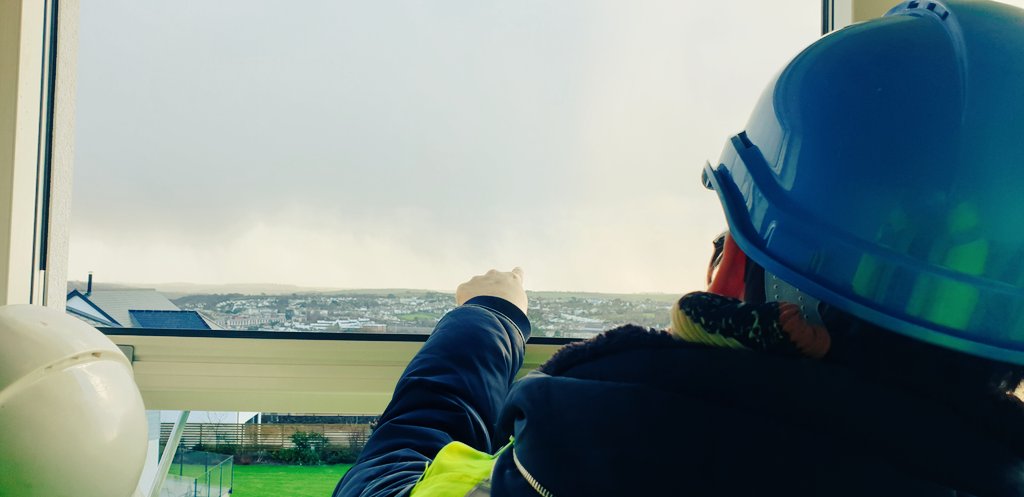 Checking out the stunning view from Plot 4 at FIVE in #Truro making the most of the sunny spells this afternoon with a viewing of our 5bed home.