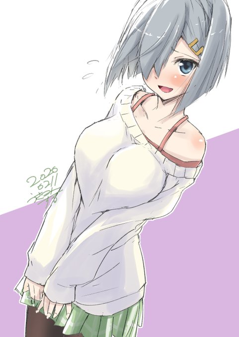 #艦これ版深夜の真剣お絵描き60分一本勝負
#艦これ版真剣お絵描き60分一本勝負_20200211
#浜風
オフ浜風 