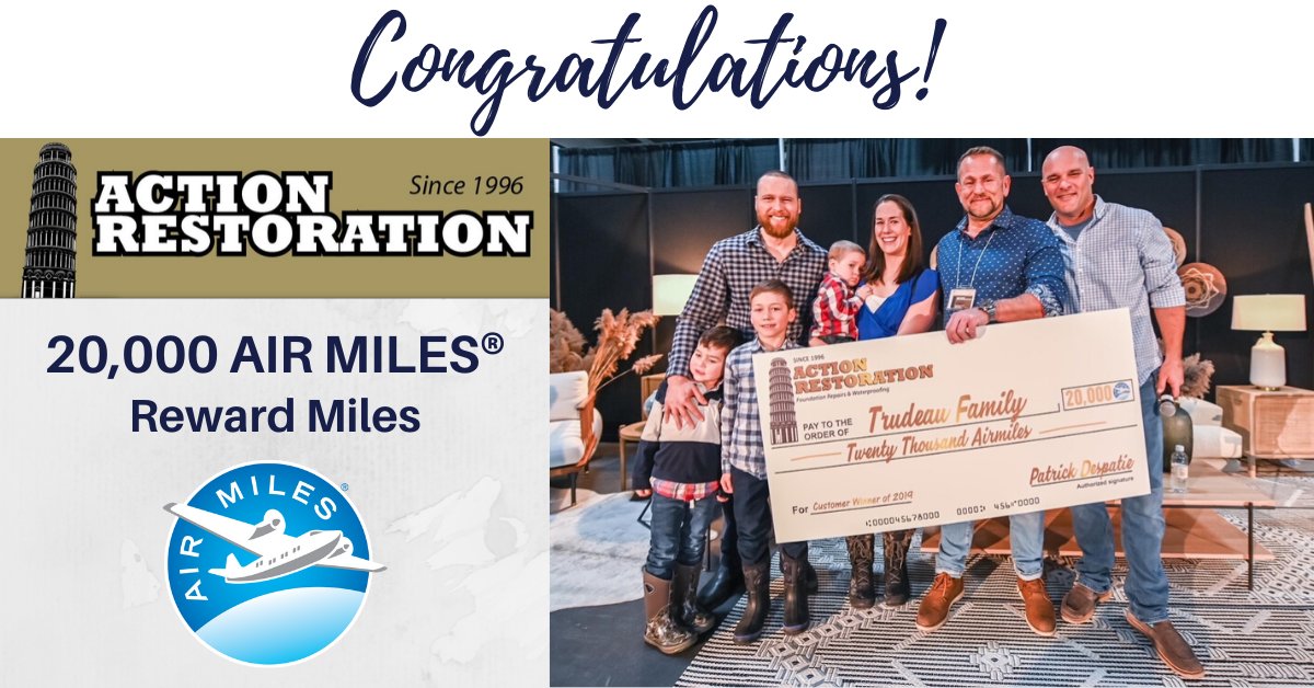 RMGAirMiles's tweet image. We are extending a special congratulations to Mr. and Mrs. Trudeau, winners of 20,000 AIR MILES® Reward Miles as part of a contest from Action Restoration. They are excited to take their three boys on their very first plane trip.  actionrest.ca #AIRMILES #winners