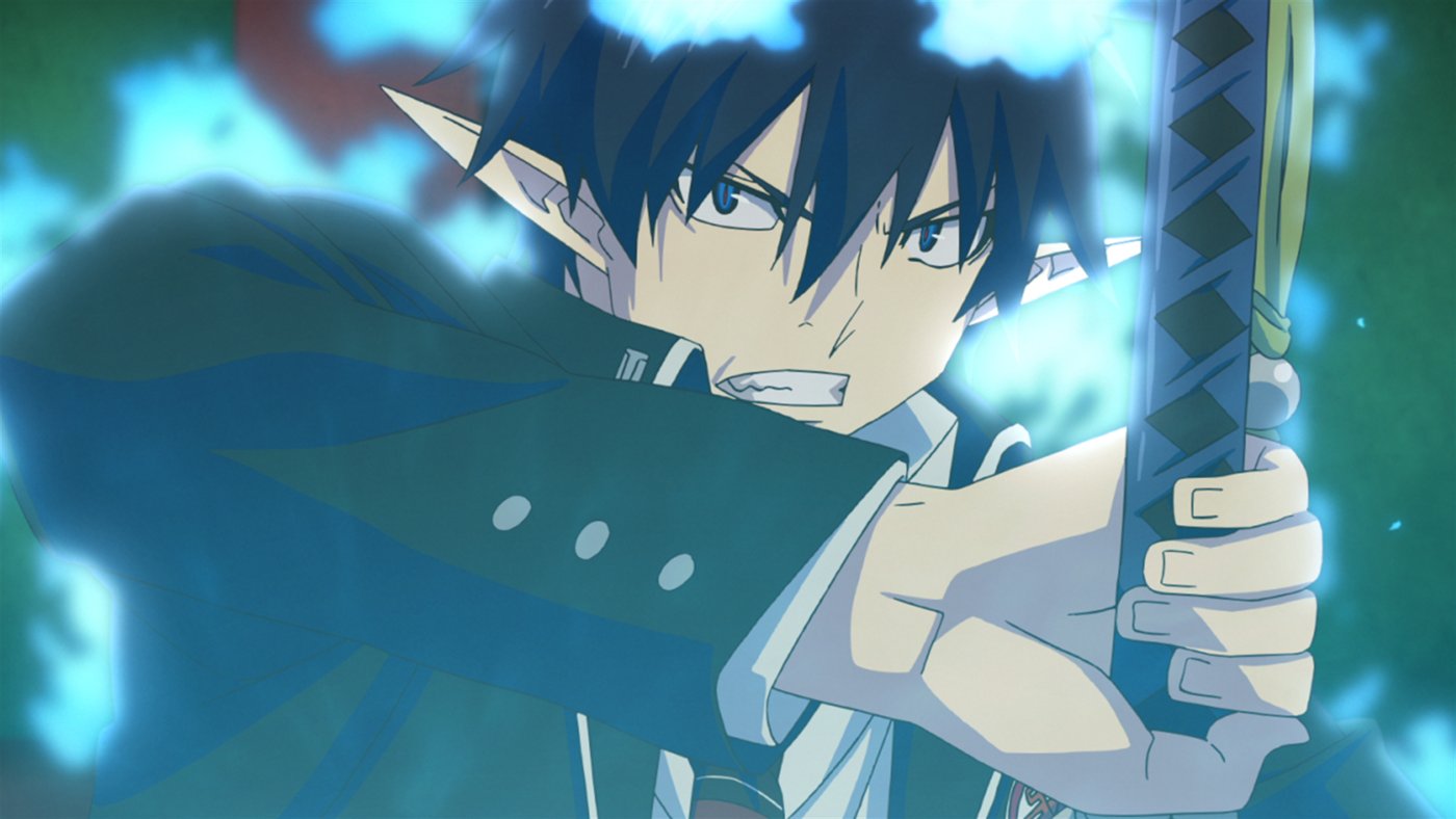 Download Rin Okumura Unleashes His Blue Flames Wallpaper  Wallpaperscom