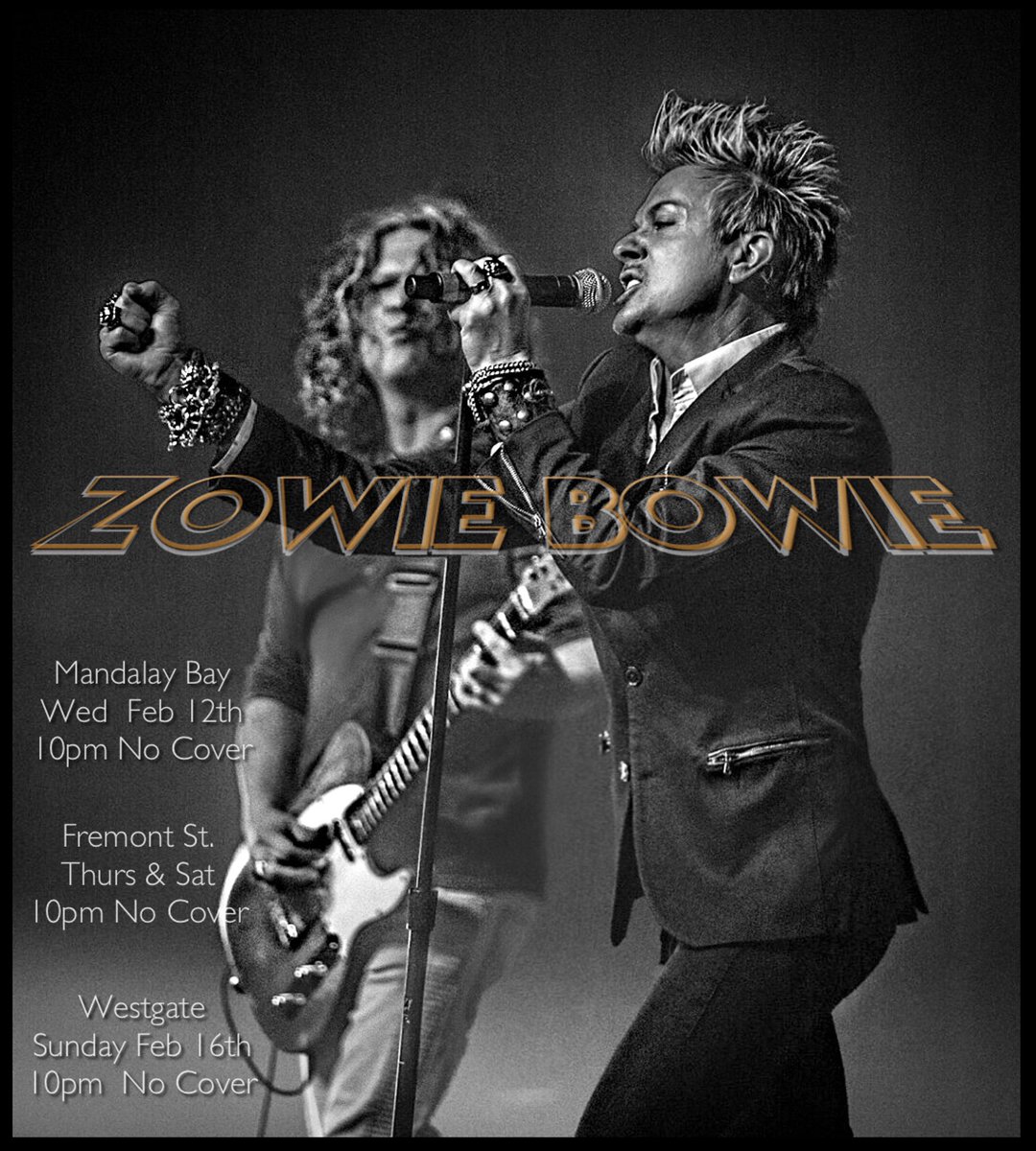 Zowie Bowie (@zowiebowie) on Twitter photo Looking forward to a fun week getting to party with our Vegas friends!!! Come “Get it On” with ZOWIE BOWIE Wed <a href="/MandalayBay/">Mandalay Bay Resort</a> with <a href="/sinafoley/">Sina Foley</a> , Thurs & Sat <a href="/FSELV/">Fremont Street Exp</a> with <a href="/anitsirhcmarie/">Christina Amato</a> and the return of @jaimelynch and Sun night <a href="/WestgateVegas/">Westgate Las Vegas</a> with Sina Foley. 10pm No Cover Looking forward to a fun week getting to party with our Vegas friends!!! Come “Get it On” with ZOWIE BOWIE Wed <a href="/MandalayBay/">Mandalay Bay Resort</a> with <a href="/sinafoley/">Sina Foley</a> , Thurs & Sat <a href="/FSELV/">Fremont Street Exp</a> with <a href="/anitsirhcmarie/">Christina Amato</a> and the return of @jaimelynch and Sun night <a href="/WestgateVegas/">Westgate Las Vegas</a> with Sina Foley. 10pm No Cover