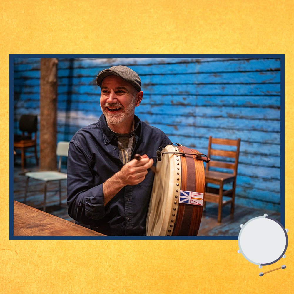 Photo of Band Member Romano Di Nillo playing the Bodhran on the CFA Set