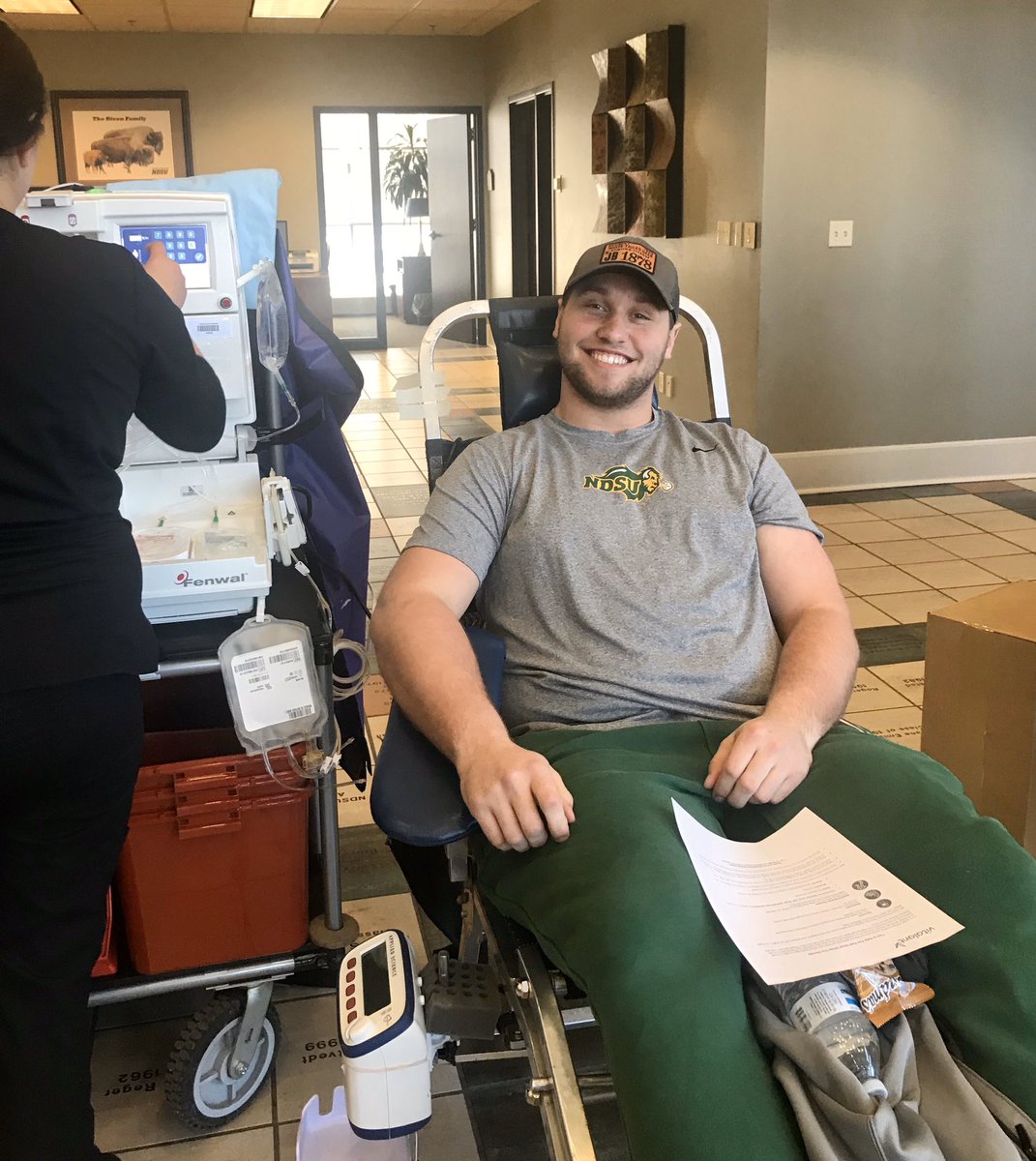 CoachBlaz's tweet photo. Get out &amp; support @NDSUSAAC and donate blood at the NDSU Alumni Center. Open to the public until 4:15 today and 9:00-2:45 tomorrow!!  
#SaveALife🩸🤘🥇 https://t.co/3YrjuUvWYN