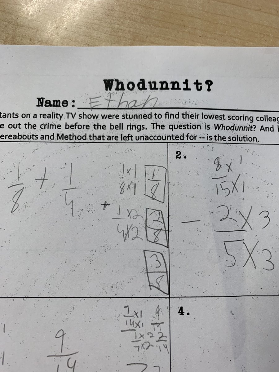 WhoDunnit??  Having fun with fractions and trying to figure out Who is the “Criminal?!” @ameliatigers <a href="/WestCler/">West Clermont Schools</a> #WCConnects