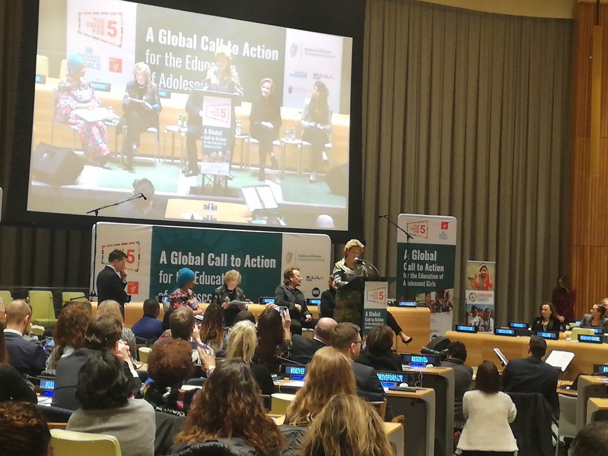 RosariiGriffin's tweet photo. Bono, Mary Robinson and Ambassador Geraldine Byrne firm some of the panelists here #UNHQ 
#UCC #UCCResearch #ICORSA #UCCRSA https://t.co/7gwvqM9aaW