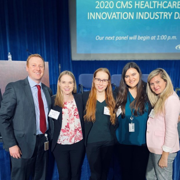 DutyFirstVA's tweet photo. Several of our Healthcare Program Operations team members assisted @CMSGov in planning the 2020 CMS Healthcare Innovation Industry Day, a conference to discuss the future of health reimbursement arrangements, price transparency and interoperability! https://t.co/vSYgUcXqwD