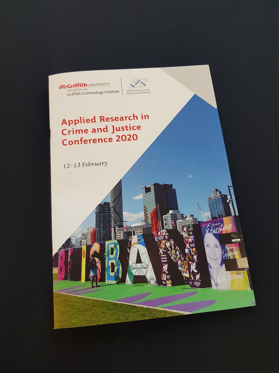 Griffith Criminology Institute, in partnership with @BOCSAR, is looking forward to hosting the 7th annual Applied Research in Crime and Justice at the @BCEC_Brisbane today and tomorrow