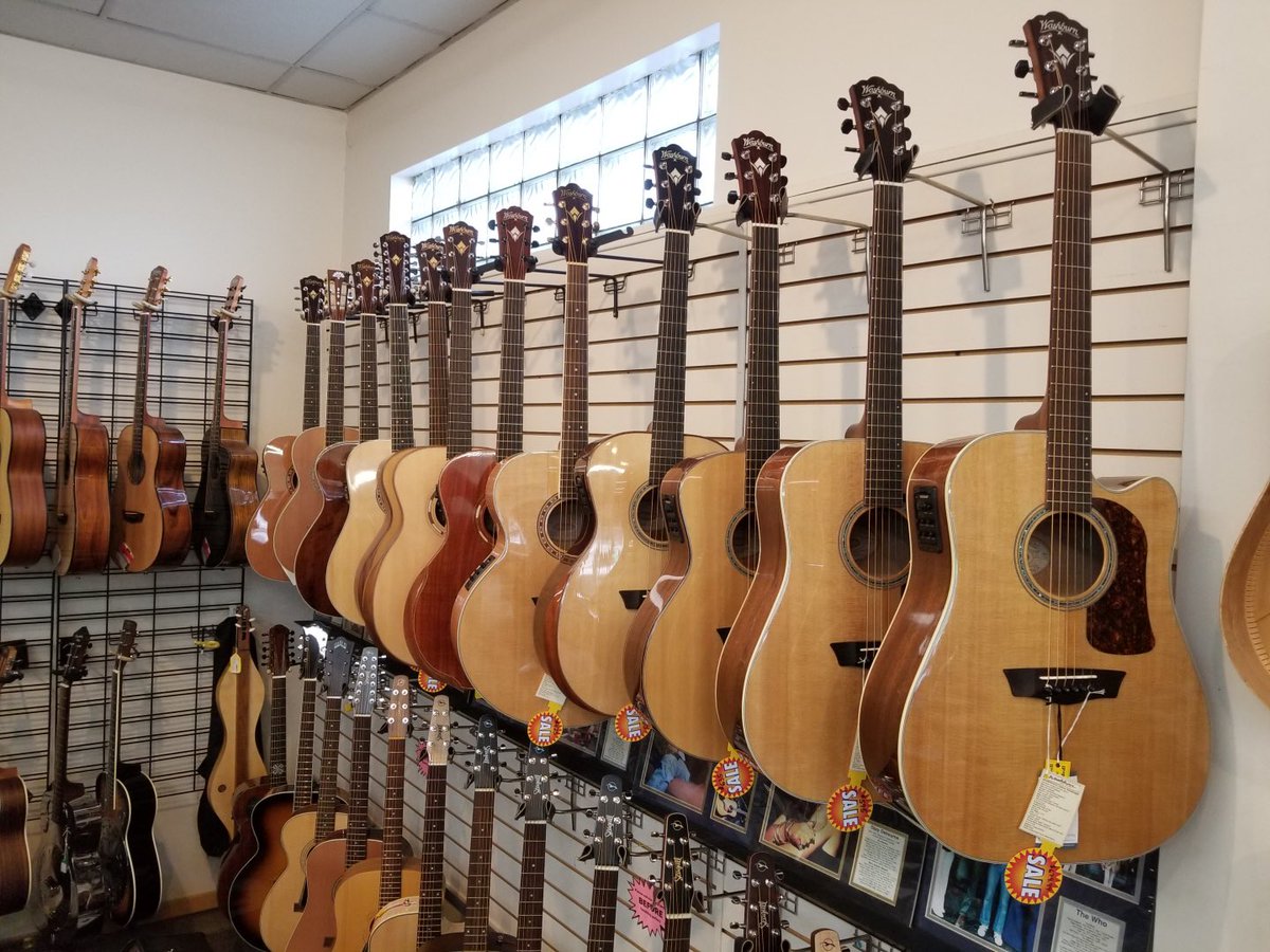 PfabesMusic's tweet photo. BIG SALE ON WASHBURN GUITARS!! Most acoustic and acoustic/electric models now $50-100 off the regular price!! Come in and check them out today!! 🎶 https://t.co/Q52dznltm8