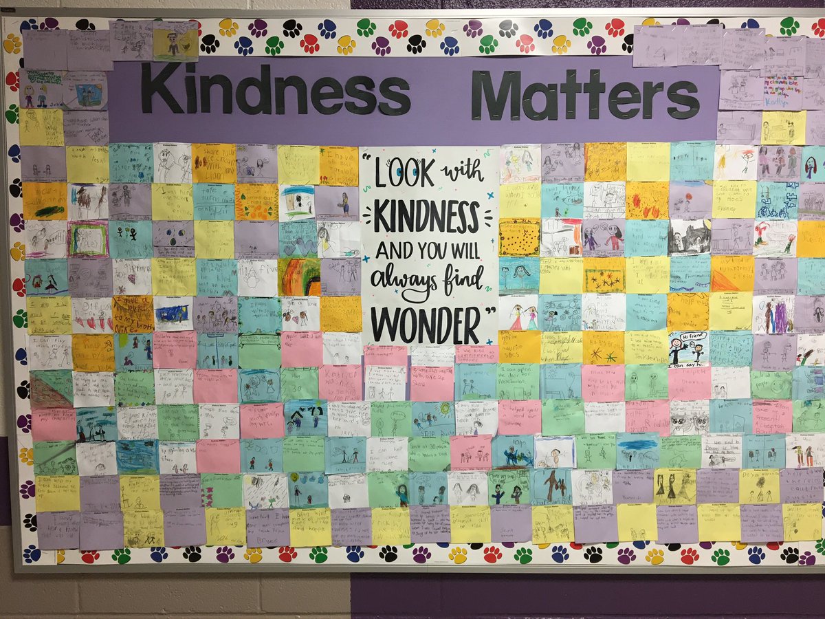 MrsShafferReads's tweet image. Inspired by the book We’re All Wonders by @RJPalacio Runnning Brook students showed kindness in 213 different ways 💜 @hcpss_rbes @hcpsselemla @PrincipalAJE #WeAreRunningBrook  #literacyimpact  #worldreadaloudday #thegreatkindnesschallenge #KindnessMatters