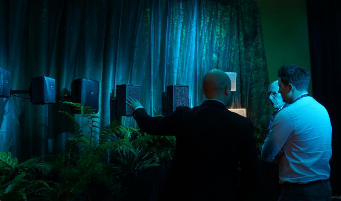 TheJBLpro's tweet photo. We're showing off our #JBLPro #AllWeatherSeries loudspeakers here at the @ISE_Show. Stop by our Rainforest experience in Hall 1, Stand F5 & F10 to learn more about these exceptional speakers designed for any type of environment: https://t.co/o2RFjoE9I9 #ISE2020 #JBLProxISE https://t.co/oPWr7sJDKn