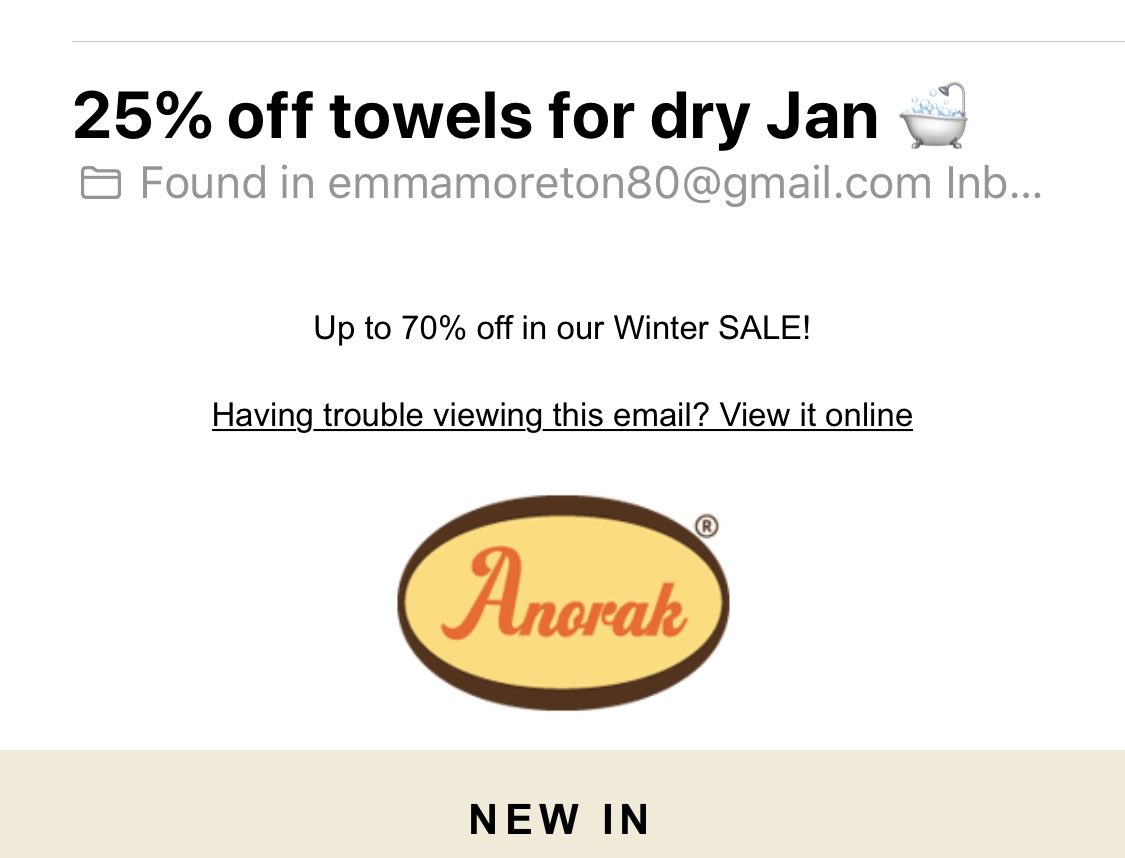 marketerwrites's tweet image. Really loved this headline! Didn’t buy any towels though 😂 #dryjanuary