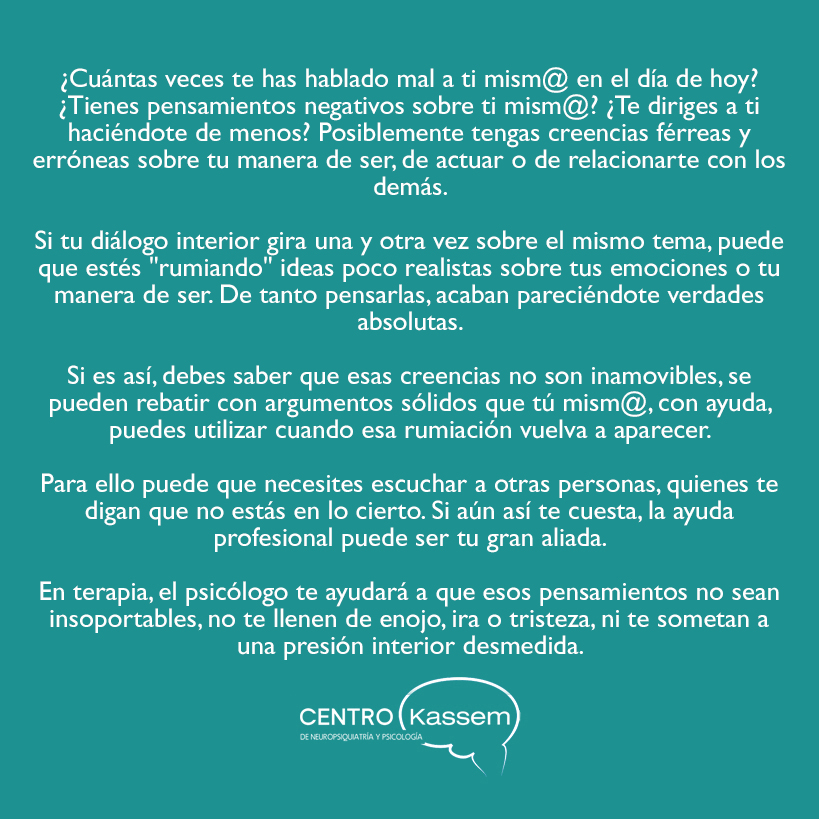 CentroKassem's tweet photo. ¿Cuántas veces te has hablado mal a ti mism@ en el día de hoy? https://t.co/snqU35PxMD