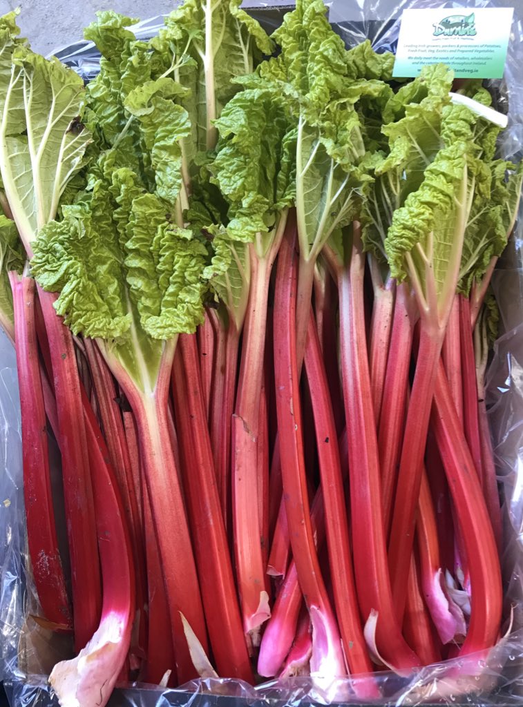 DurninsVeg's tweet photo. What beautiful Irish Rhubarb that we received in today . If your looking for some please  call our sales team on  046 - 9053555 . https://t.co/tUT5SiGtXE