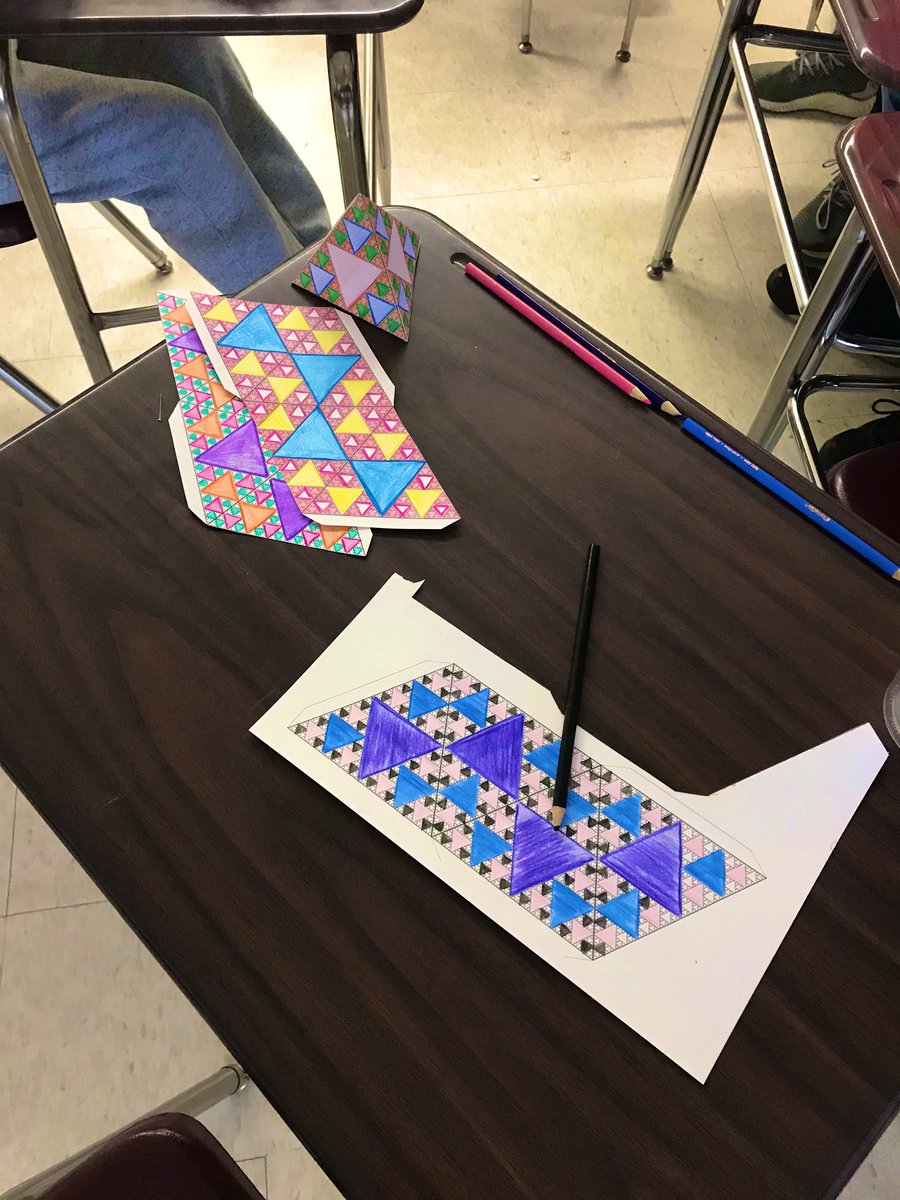 mhs_foley's tweet photo. Studying equilateral triangles while creating and exploring the Sierpinski triangle #sierpinskitriangle #pacmath https://t.co/pEuc5gcJYY