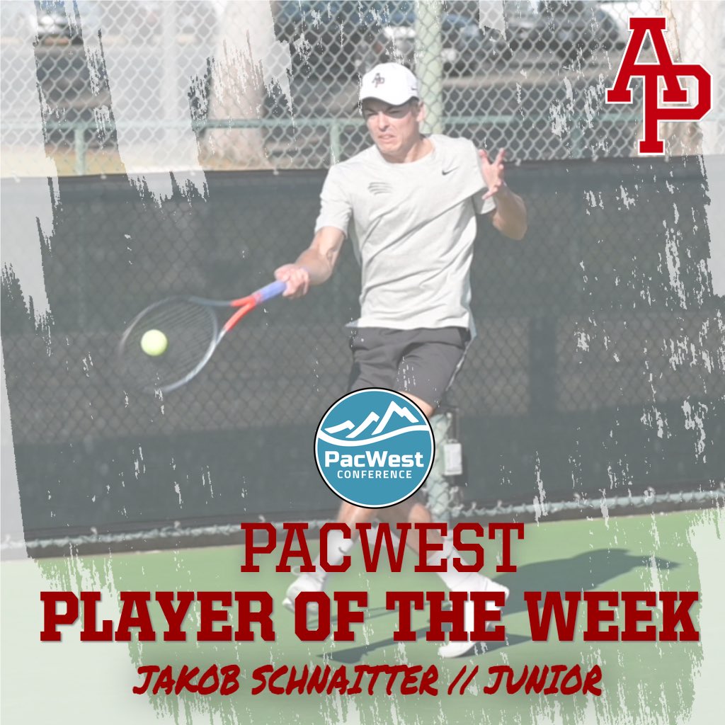 APUCougars's tweet photo. Jakob Schnaitter of @APUtennis was named the PacWest Player of the Week! https://t.co/OqD6nXWwlY