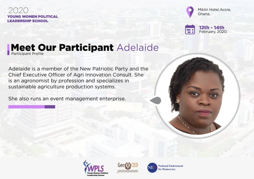 Sikika_Afrk's tweet photo. Adelaide Cole is a member of ruling @NPP_GH political party in Ghana. She looking forward in building her political career through Young Women's Political Leadership School. #YWPLSGhana2020 @DCynthiaM @NinaForgwe @winnyrease @NhodzaS @EuniceEnoch1

Cc: @GenCEDgh @NEDemocracy https://t.co/iORfKNZSEz