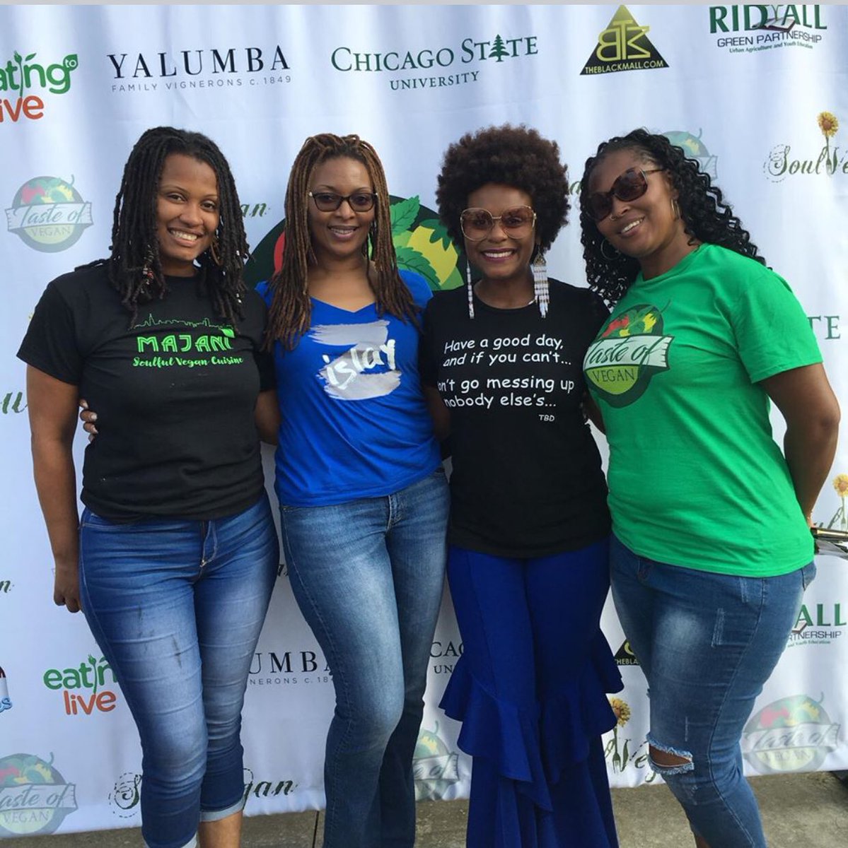 At Vegan fest with <a href="/IamTabithaBrown/">Tabitha Brown</a> and my sisters. #vegan #colonics #cleansingchick