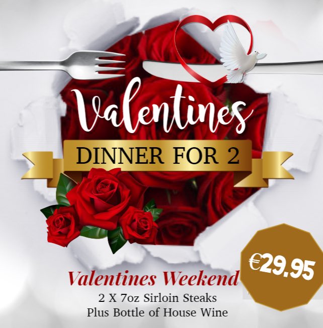 Who are you treating this Valentines Day?👀 . . . #Donegal #Inishowen #ValentinesDay #TreatMe #SteakGalore #FreeWineYouSay?👀