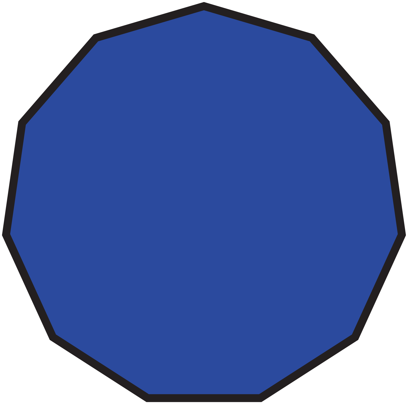 “Learned a new word today - Hendecagon, an eleven sided 2D shape.” 