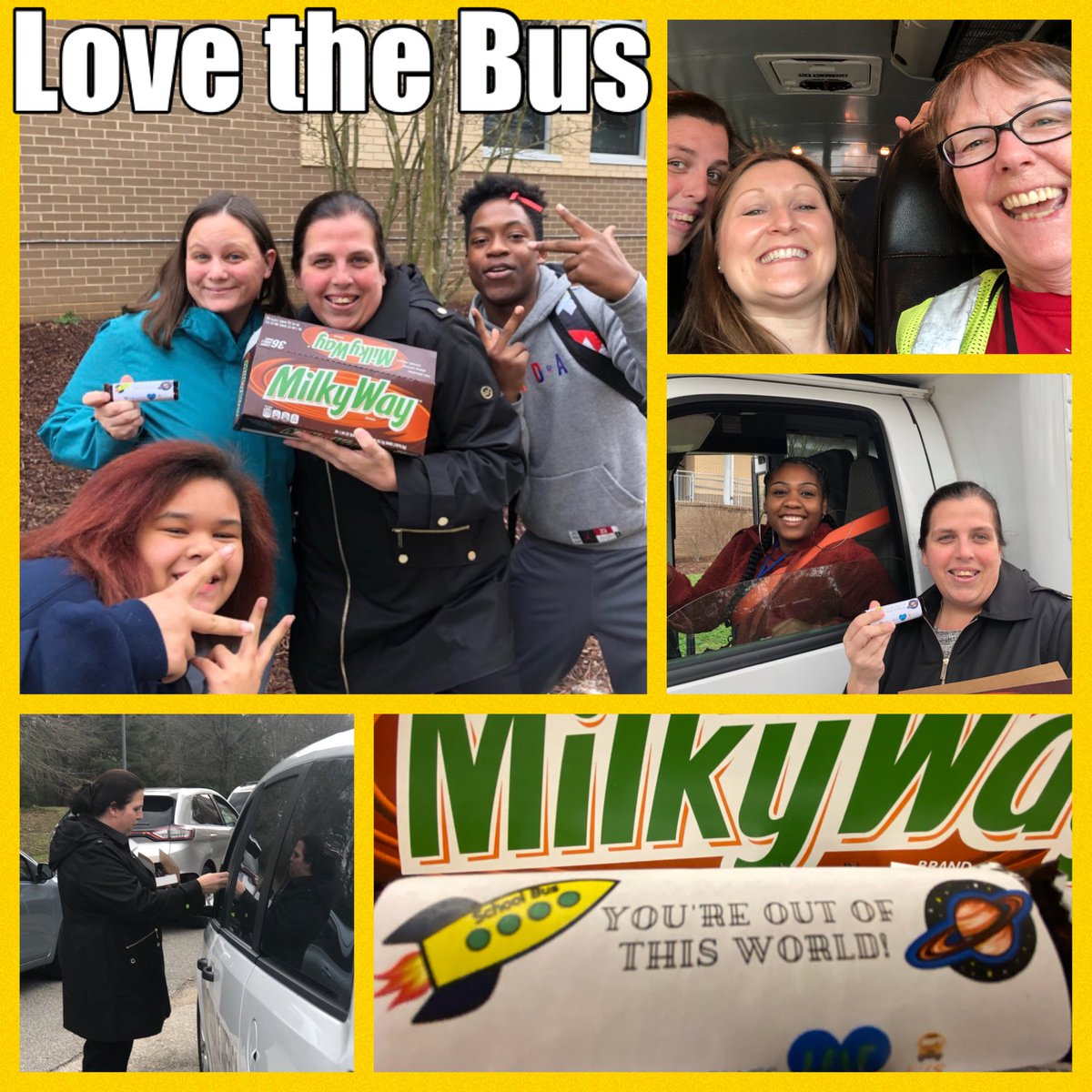 Our bus drivers are out of this world 🚌 🚀🌎 #lovethebus #wendellhowlout <a href="/JPalmerWMS/">Jennifer Palmer</a> <a href="/Jennifer_Thorne/">Jennifer Thorne</a> <a href="/milkyway/">MILKY WAY</a>