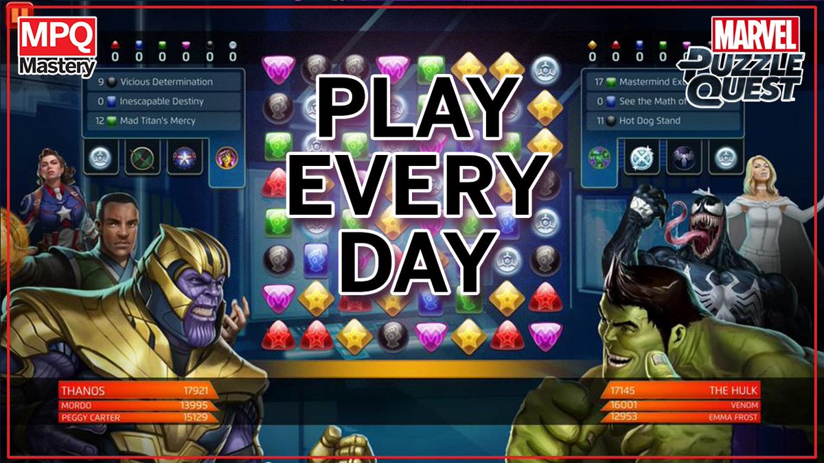 MPQMastery's tweet photo. NEW VIDEO: 5 Reasons to Play Marvel Puzzle Quest Everyday (Beginner Guide) https://t.co/F5Isdf3MWo #marvelpuzzlequest #mpqmastery @MarvelPuzzle https://t.co/dnVjWk9qNM