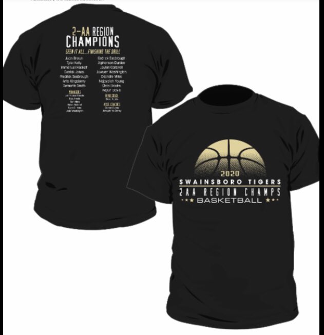 SwainsboroTiger's tweet photo. Basketball Region Championship shirts!!!! $15 sm-xl
$20 2x and up. We will have some at the BIG showdown with Jefferson County High School Saturday. These are limited in quantity. BE THERE! We host! #defendtheden #tigerhoops #region2aa https://t.co/yec8gFMNyf