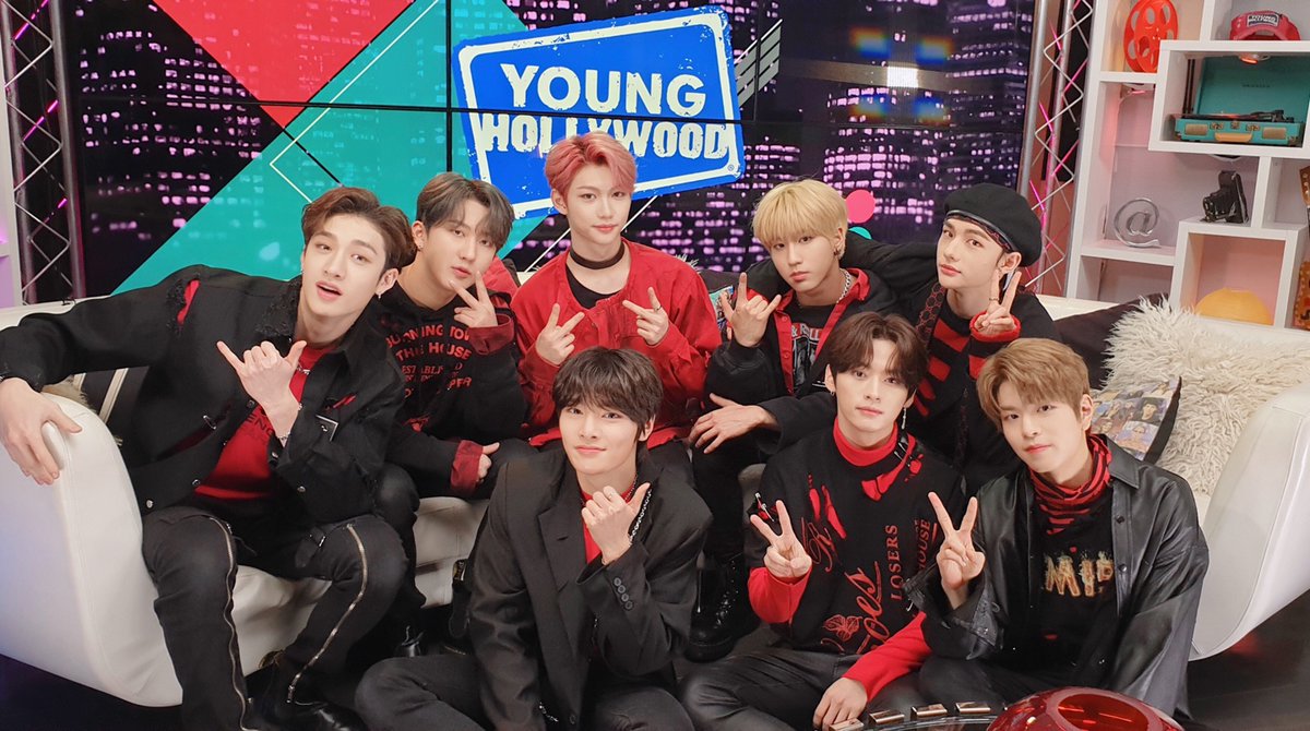 Stray_Kids's tweet photo. We always love being on the show! Thank you for having us again~
@younghollywood 

#StrayKids #스트레이키즈
#StepOutofClé
#DoubleKnot #Levanter
#District9_Unlock
#YouMakeStrayKidsStay https://t.co/i8PzcY5Aki