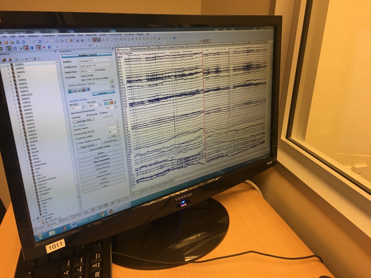 NZBrain's tweet image. Exciting #SciComm 🧠 🎨 project today, working with local artist Robyn Webster, recording her brain activity with EEG while she weaves flax. Her brainwaves will be played as audio in the exhibition space. Lovely aroma of fresh harakeke wafting from the lab…