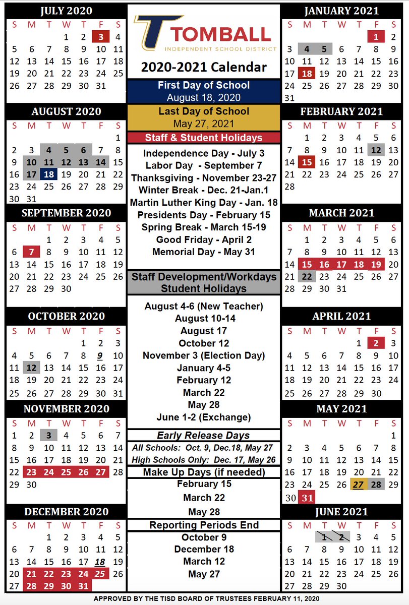 Tomball Isd Calendar 202122 Customize and Print