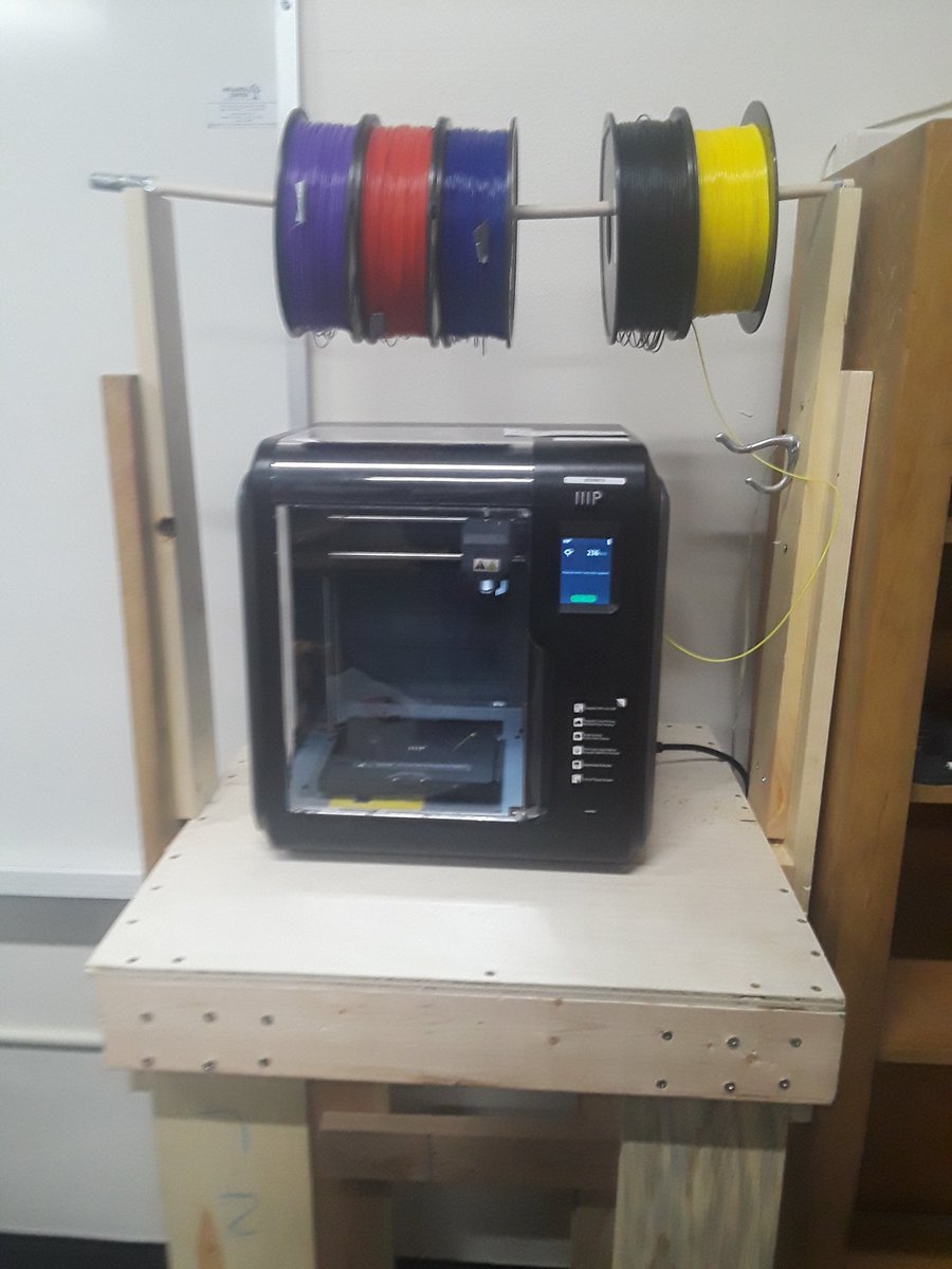 I understand not everyone gets as excited seeing this picture, but things in my math class are about to go 3D crazy!  Thanks @GEVolunteersMKE for all the help this summer & making this 3D printer possible. Students did a little life hack on printer stand.
#WAWMProud #DottkeProud