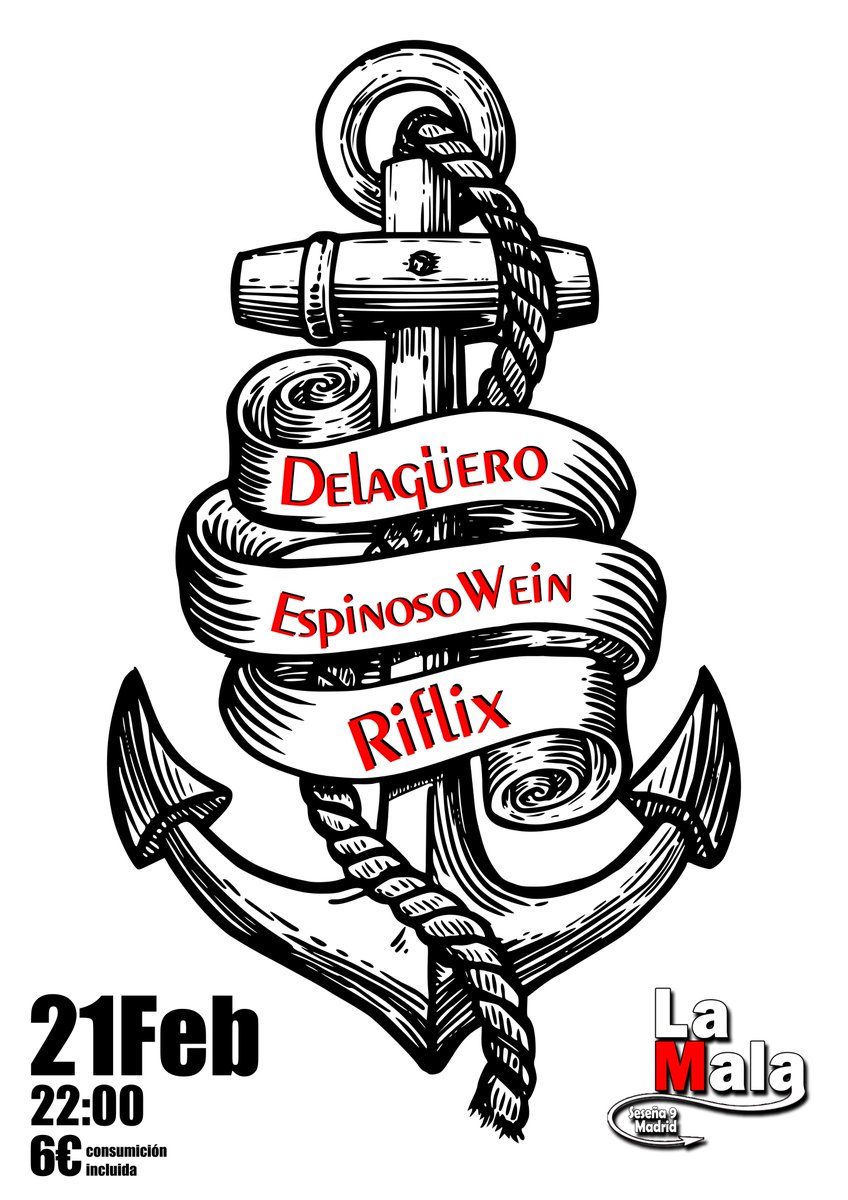 ThePibons's tweet photo. 21 de Febrero presentación nuestra spin-off en castellano que hemos bautizado como "Espinoso Wein". Será en @lamalasala a las 22:00 y lo haremos junto a #Delagüero y #riflix. 6€ con consumición https://t.co/pXQ2y2QukZ