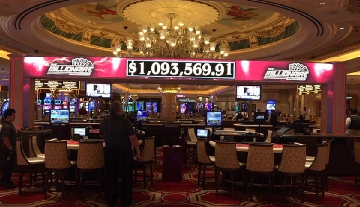 ScientificGames's tweet photo. The Million Dollar Progressive at @VenetianVegas is one of the largest table game progressives in town and it is continuing to climb! Play any of the linked games, including Ultimate Texas Holdโem, Three Card Poker, Let It Ride and Mississippi Stud! #tablegametuesday #LasVegas https://t.co/5rblDm5VFN