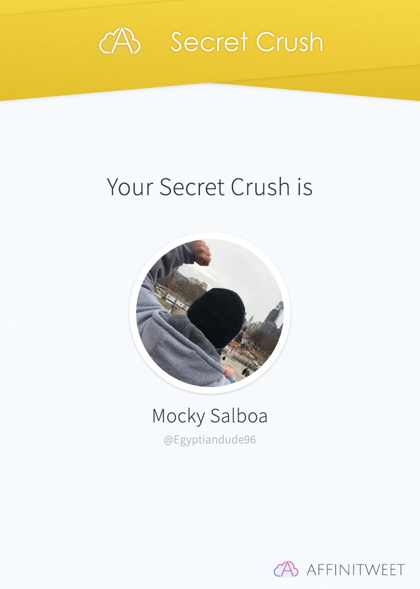breedouglin's tweet photo. #Affinitweet Secret Crush
Egyptiandude96 secretly loves me! 😳
Who loves you in secret?
via https://t.co/TYzf1vBGSV https://t.co/xpbfC1AjkP