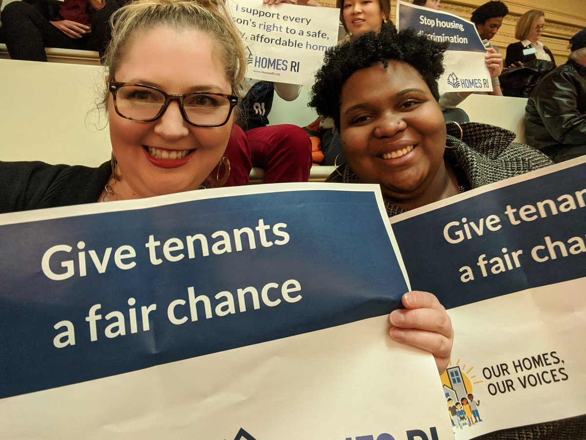 homesRI_'s tweet image. Today was our new Community Organizer Kennedy's 2nd day, and we spent part of it at the #RIStateHouse to watch the floor vote of #S2134, legislation to ban discrimination based on #sourceofincome. Welcome Kennedy! @HousingNetwrkRI #housingadvocates #homesri