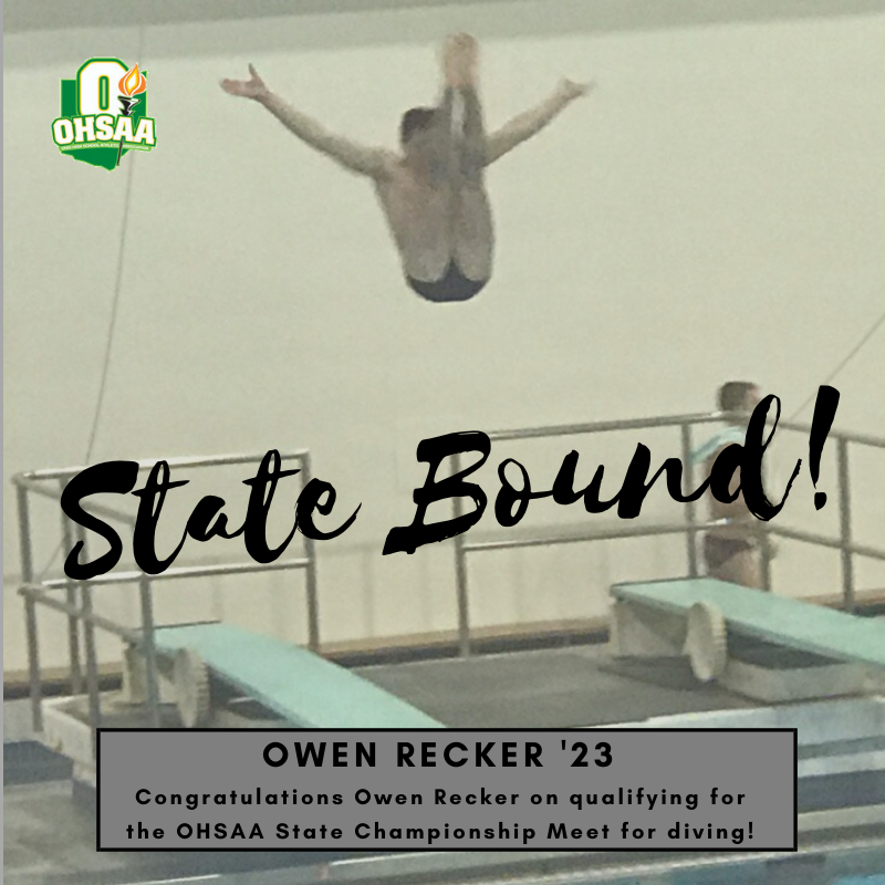 PburgAthletics's tweet photo. Congratulations to Owen Recker for qualifying for the State Championship Meet for diving! He will be competing on Saturday, February 22nd at the C.T. Branin Natatorium in Canton, Ohio! Amazing job, Owen! #PburgProud https://t.co/NteKK67amM